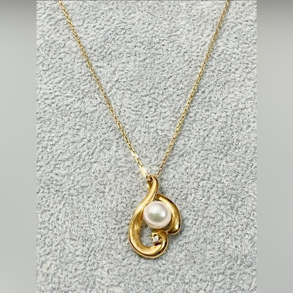 Pearl with diamond necklace - Picture 4 of 5